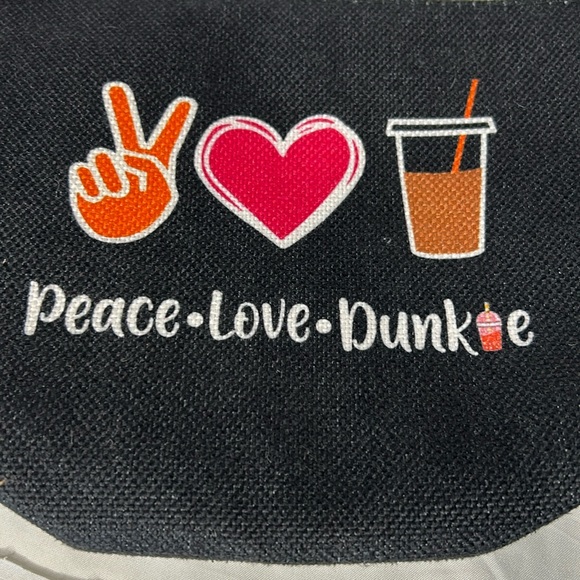 PEACE LOVE DOUGHNUT JUNKIE makeup bag. Coffee and doughnut lovers bag. - Picture 4 of 4